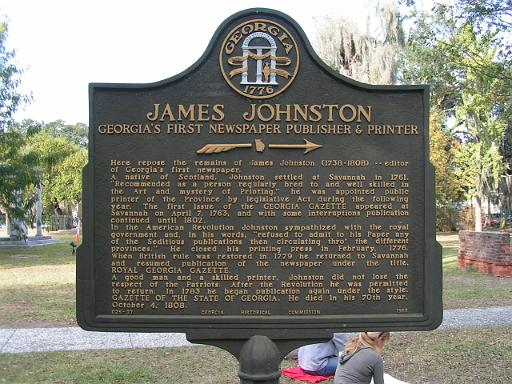 James Johnston Georgia's First Newspaper Publisher GHM 025-37 1